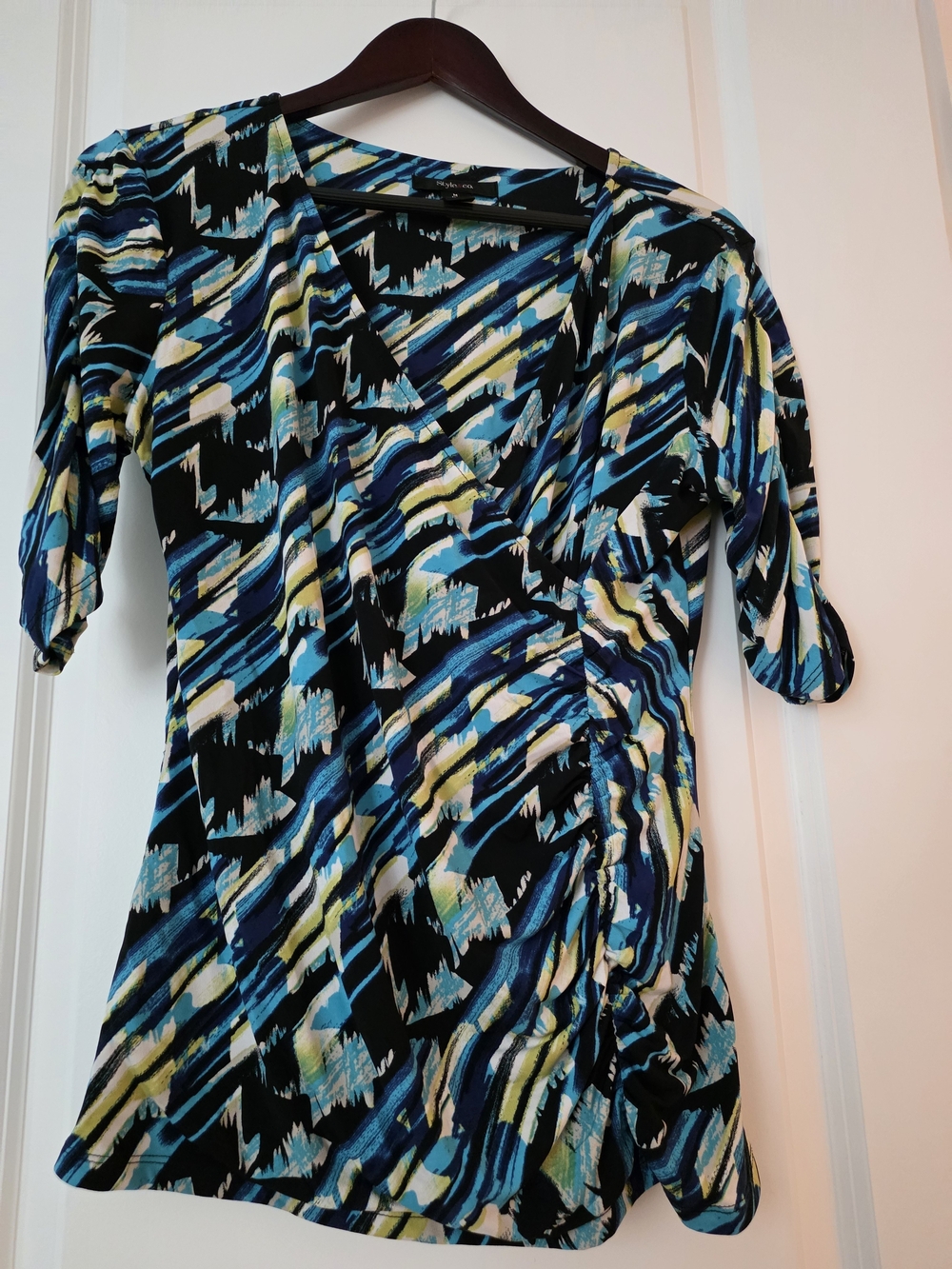 Abstract Blue Women's Blouse